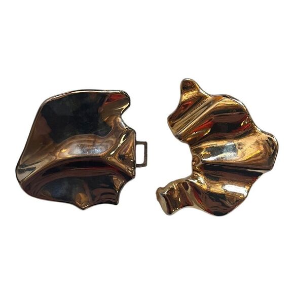 Revcor Vintage Belt Buckle Designer Stamped Two Piece Gold Plated - Picture 5 of 6